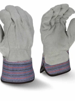 Work Gloves Radians Full Coverage Split Cowhide Leather Work Glove W/ Rubberized Safety Cuff - Pack Of 12 Pairs